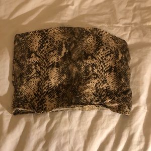 Snake skin crop tube top